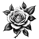 rose blooming tattoo design idea
