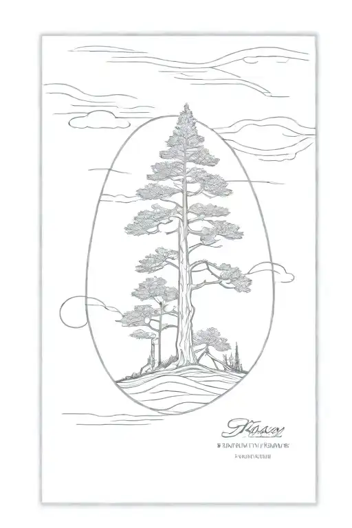 cypress tree tattoo design idea