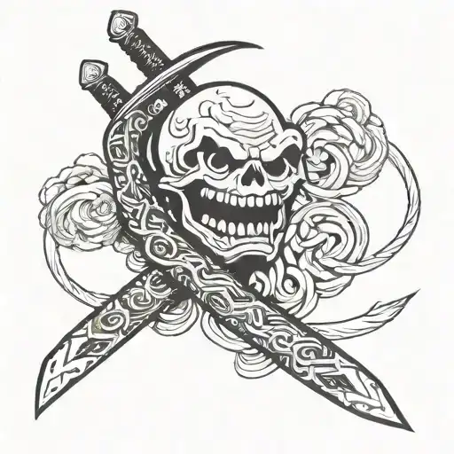 dagger in koro sensei's tie tattoo design idea