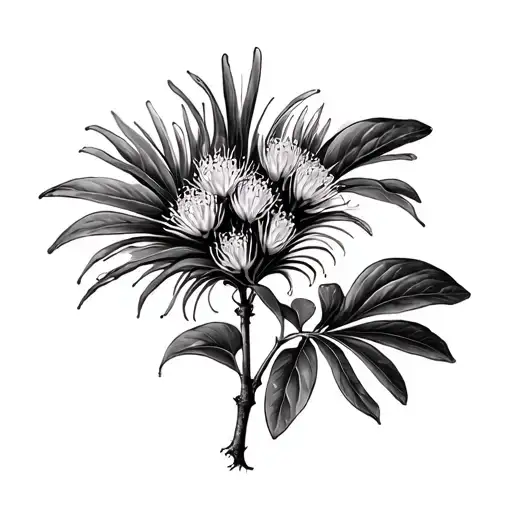 Pohutukawa tattoo design idea
