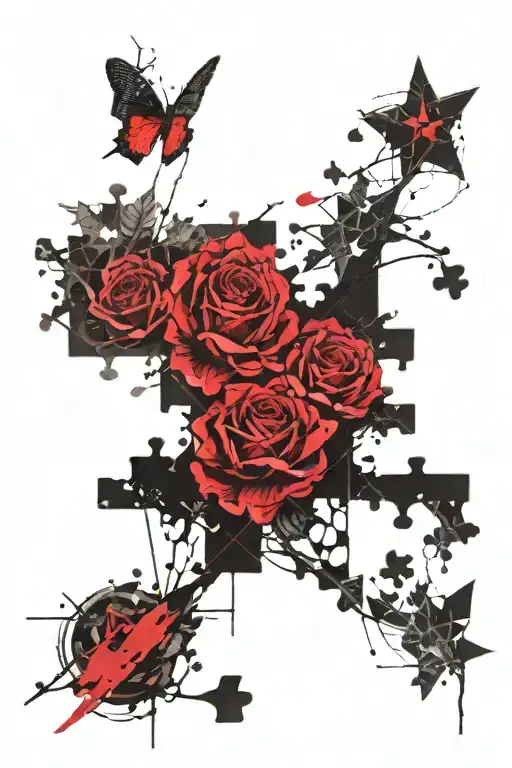 Puzzle pieces and Isagi Yoichi isagi EGOIST tattoo design idea