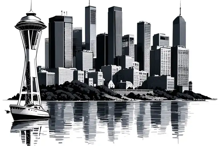 seattle skyline tattoo design idea