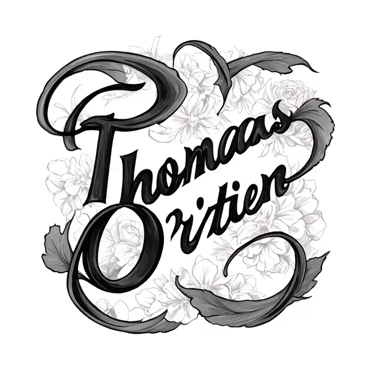 Thomas J O'Brien cursive writing tattoo design idea