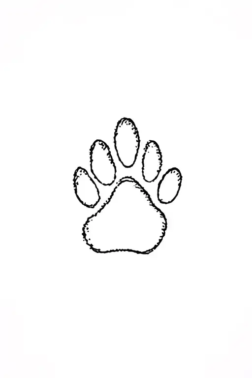 dog paw print tattoo design idea