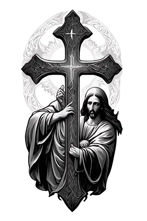 saint benedict cross tattoo design idea