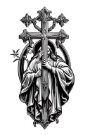 saint benedict cross tattoo design idea