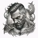 man with stress tattoo design idea