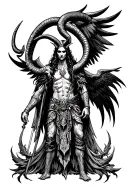 arcangel uriel with capricorn zodiac sign tattoo design idea