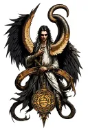 arcangel uriel with capricorn zodiac sign tattoo design idea