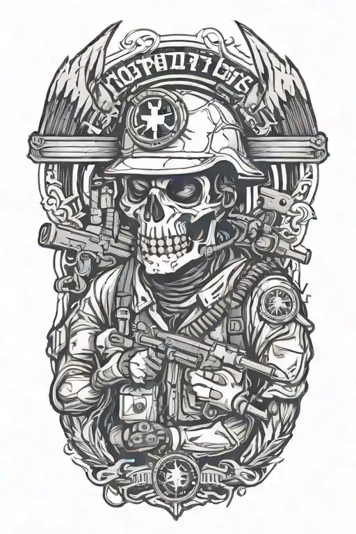 combat medic taking care tattoo design idea