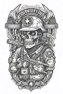 combat medic taking care tattoo design idea