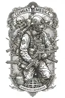 combat medic taking care tattoo design idea
