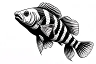 striped squirrelfish with simple lines and standard fish outline tattoo design idea