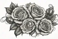 This too shall pass written around roses intertwined tattoo design idea