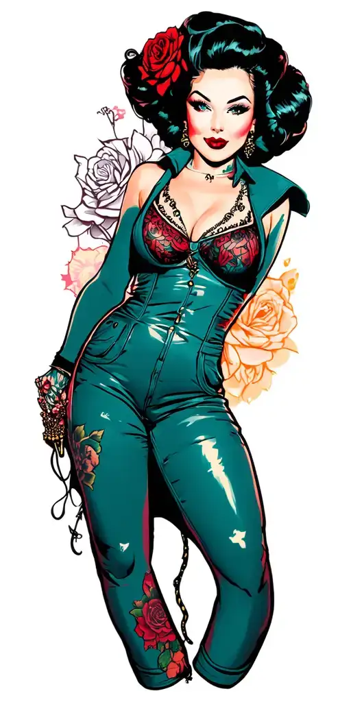 rockabilly pin-up tattoo design idea