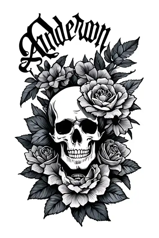Anderson script font tattoo design idea