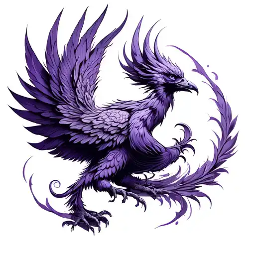 Purple Phoenix tattoo design idea