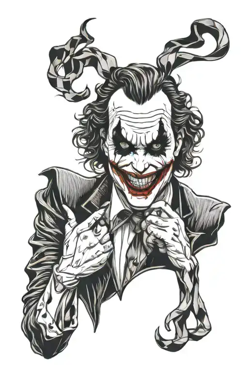 Joker with split personality tattoo design idea