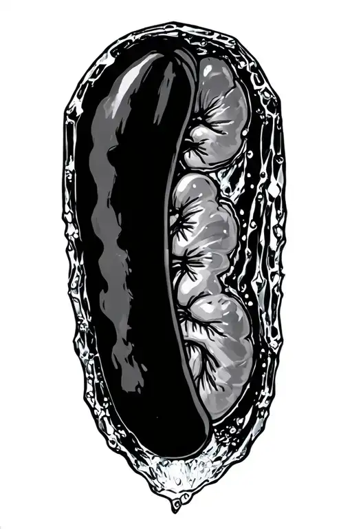 kidney bean inside of ice tattoo design idea