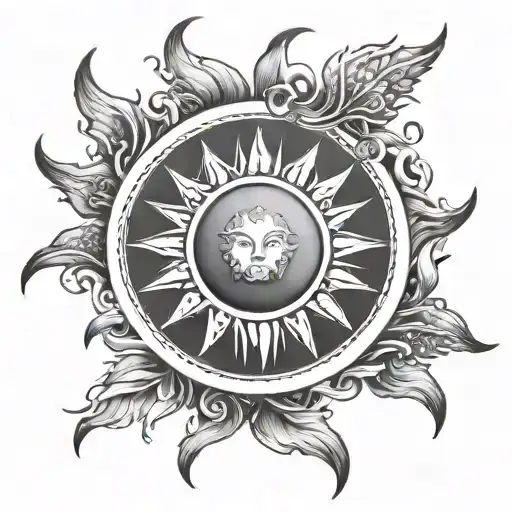 helios sun tattoo design idea