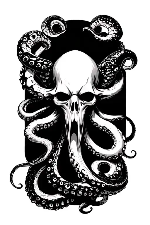 death eater mark from Harry Potter with octopus instead of snake tattoo design idea
