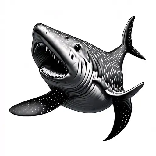 a whale shark made out of wisps and dots tattoo design idea
