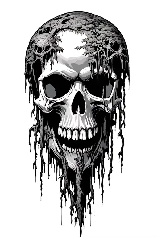 swamp trees small skulls in tree tattoo design idea