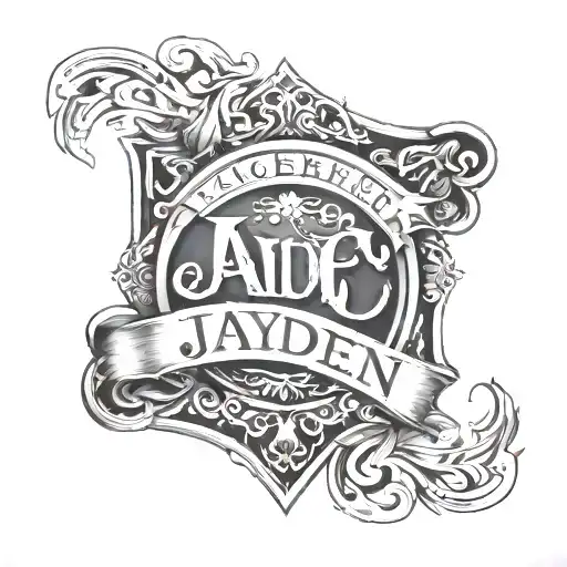 the name jayden, with a bible verse  tattoo design idea