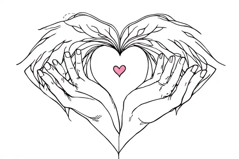 self love healing fine line drawing tattoo design idea