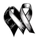 memorial for mom and dad referencing alzheimers and rheumatoid arthritis ribbons tattoo design idea