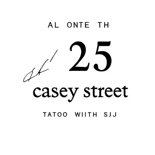 "25 casey street" small door with sj tattoo design idea