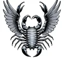 scorpion with wings spread tattoo design idea