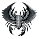 scorpion with wings spread tattoo design idea
