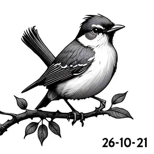 "26-10-21" wren bird tattoo design idea