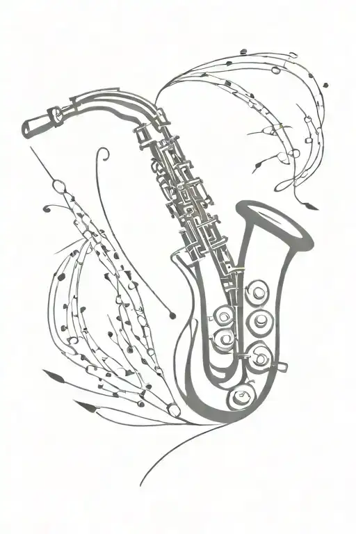 saxophone tattoo design idea