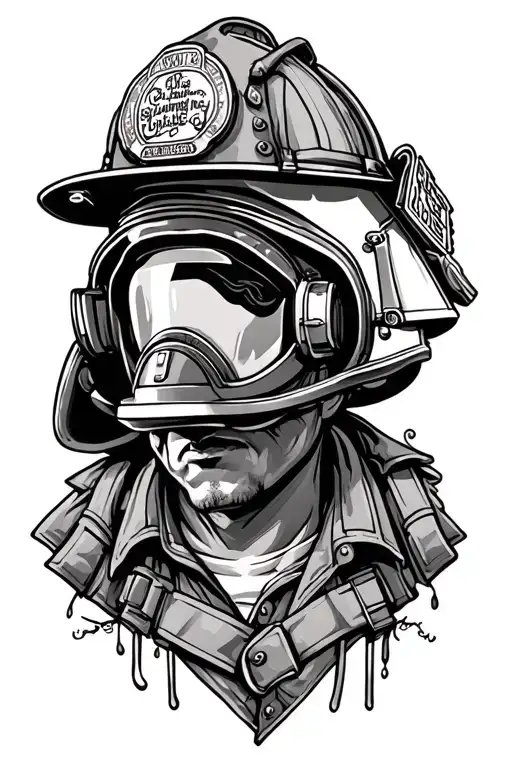 in memory of firefighter buggles tattoo design idea