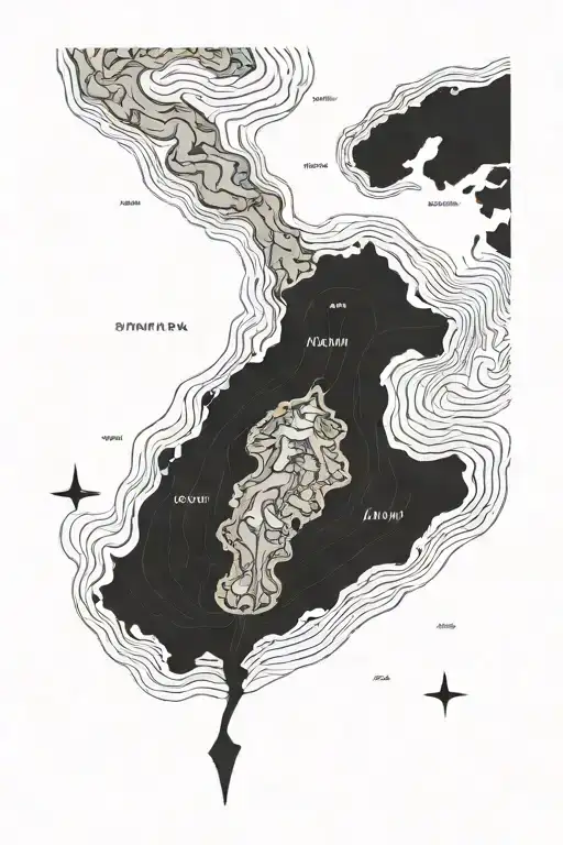 Island Top Down Topographical Map Tattoo tattoo design idea