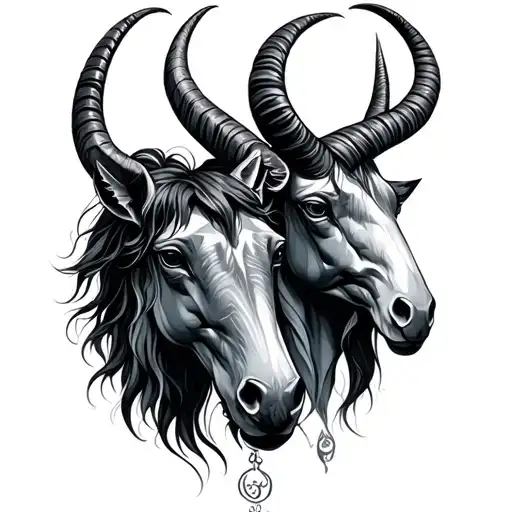 Aquarius And Capricorn tattoo design idea