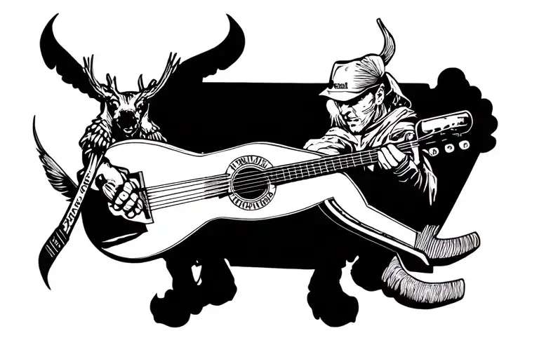 hunting, hockey, bluegrass, nashville tattoo design idea