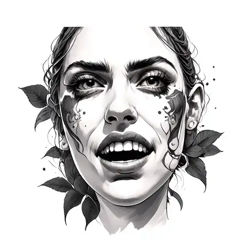 ahegao face on back tattoo tattoo design idea