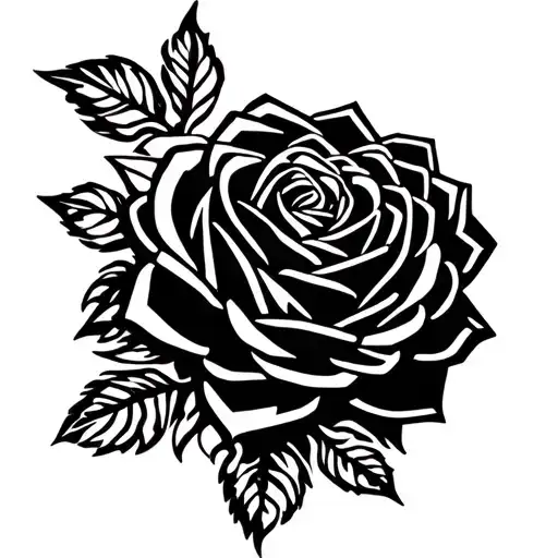 heraldic rose tattoo design idea