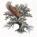 Phoenix Bird Inside A Tree Of Life tattoo design idea