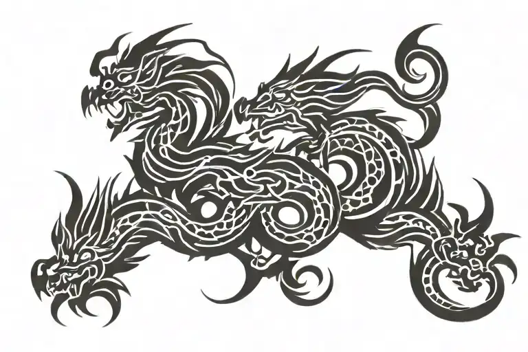 dragon breathing fire tattoo design idea