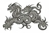 dragon breathing fire tattoo design idea