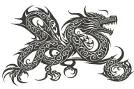 dragon breathing fire tattoo design idea