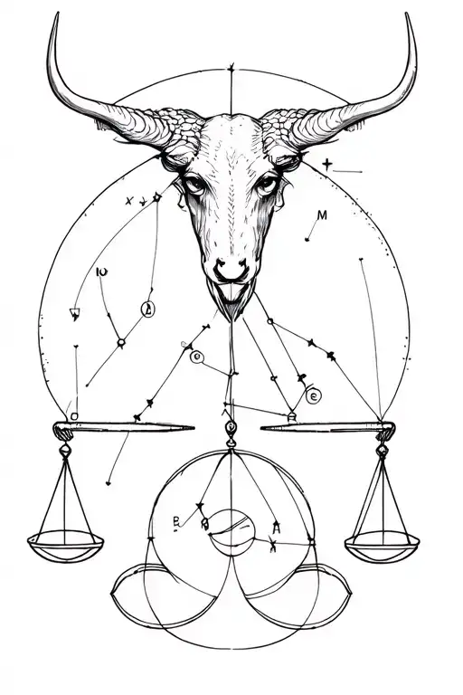 libra taurus constellation tattoo design idea