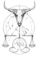 libra taurus constellation tattoo design idea