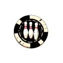poker chip, bowling pins in the center tattoo design idea