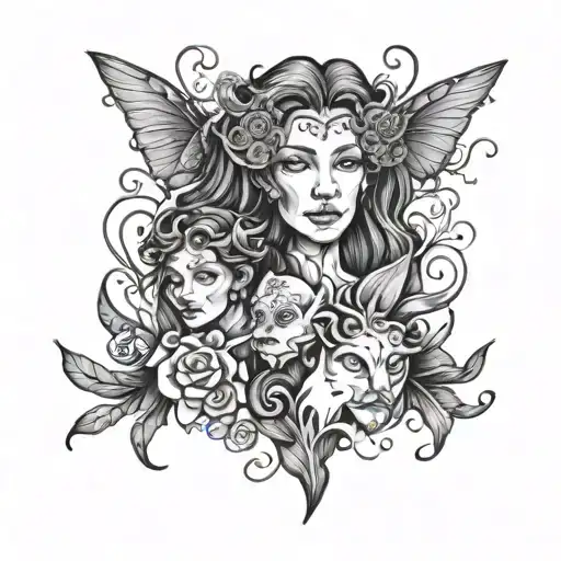Family. Husband is Pisces, wife is Leo, children are Taurus and Cancer. tattoo design idea