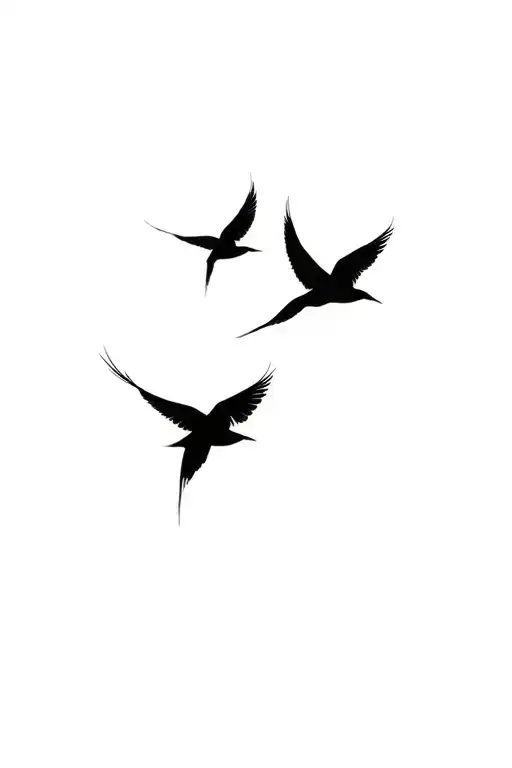 "Namakula Najja came" 4 Iwa Birds flying together tattoo design idea
